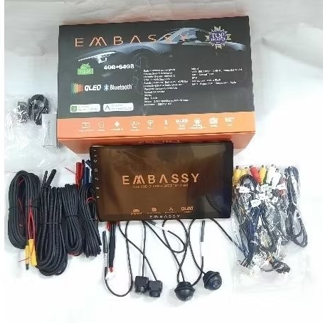 head unit android 9inch embassy em-999 ram 4/64gb free kamera 360°