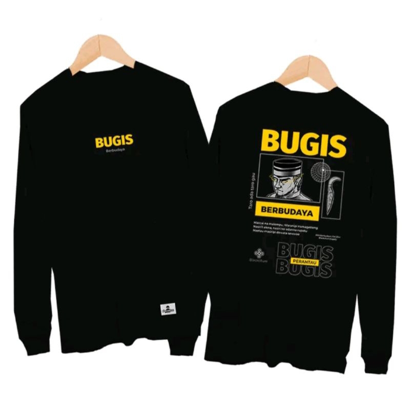 Baju kaos sablon bugis/lengan pendek/lengan panjang