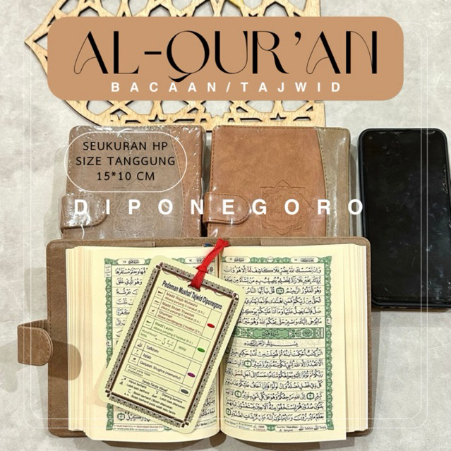 al’quran bacaan diponegoro A6 15*10 al quran tajwid non terjemah ukuran kecil se hp pocket A6 cover 