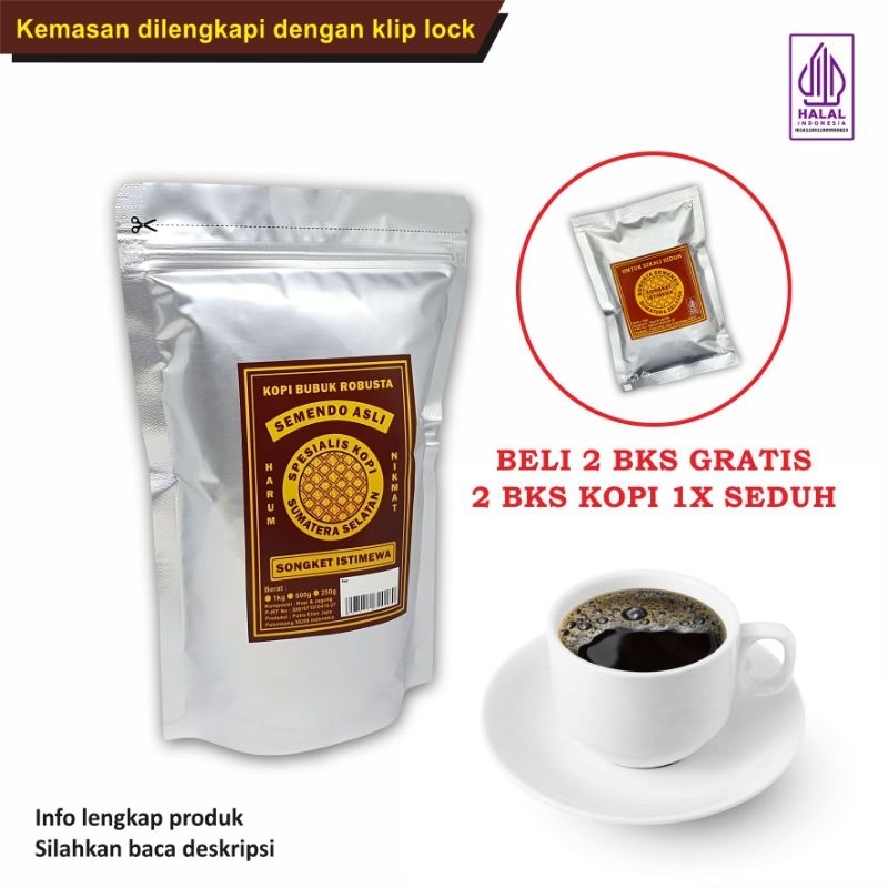 

Kopi Bubuk Robusta Semendo 500gr Songket Istimewa