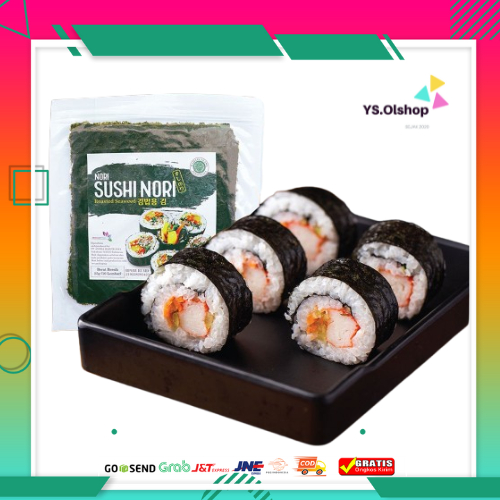 

Java Sushi Nori HALAL Seaweed Rumput Laut Sushi Untuk Kimbab/ Gimbab Varian 50 Lembar