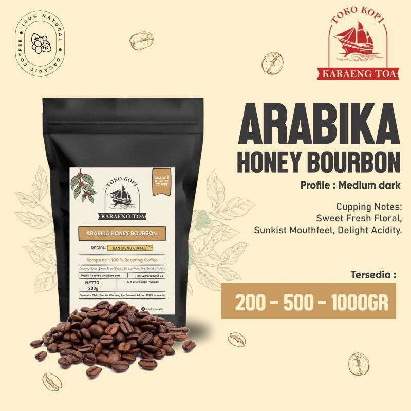 

Arabica Honey Bourbone 250gr-500gr