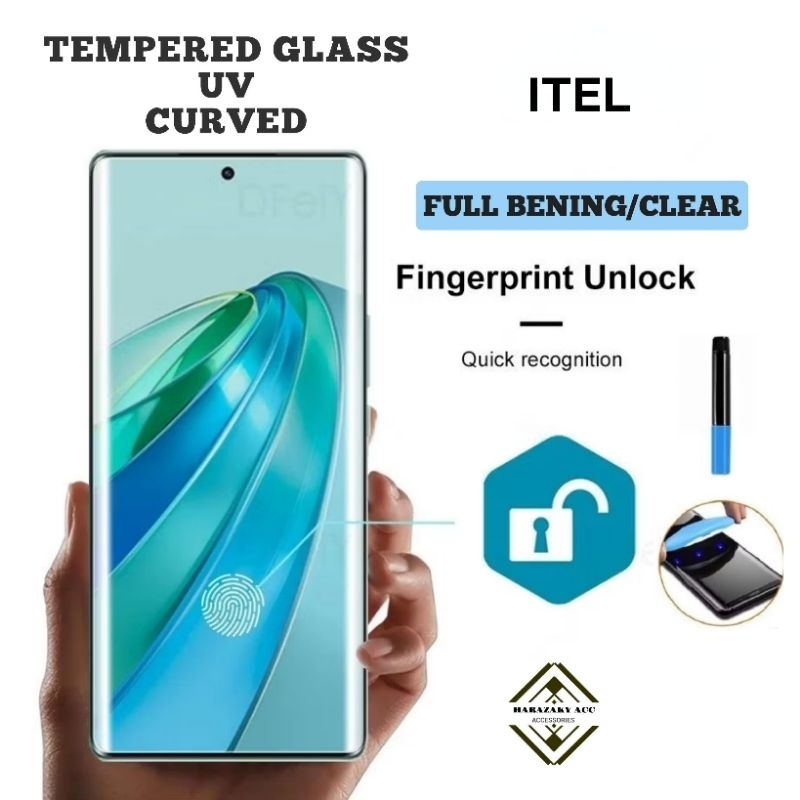 TEMPERED GLASS UV BENING ITEL SUPER 26 ULTRA S25 ULTRA S23 PLUS TG UV NANO LIQUID GLASS CURVED CLEAR