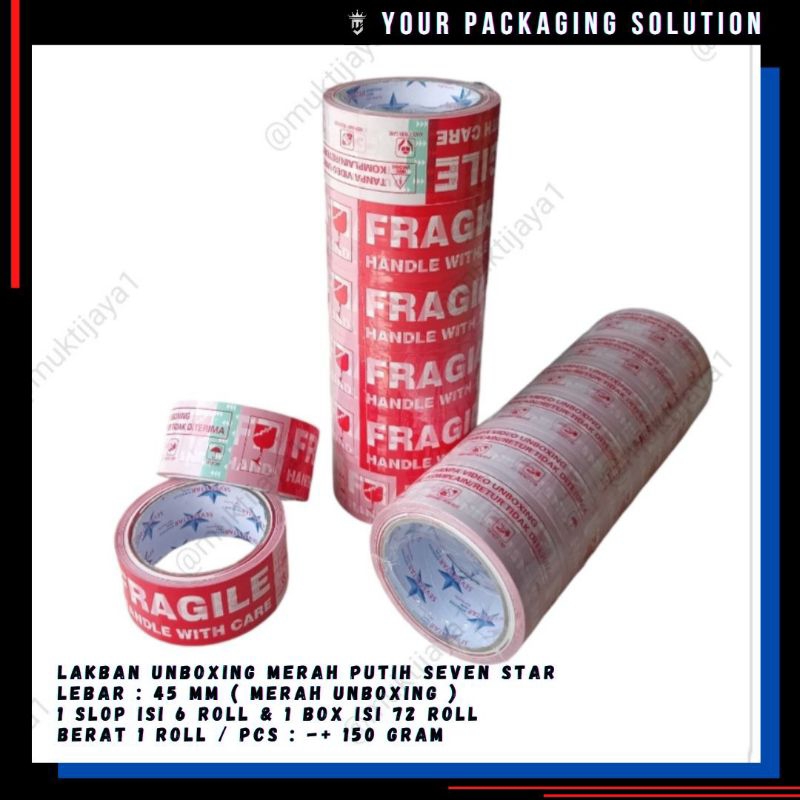 

1 SLOP (6 ROLL) LAKBAN UNBOXING MERAH PUTIH 45