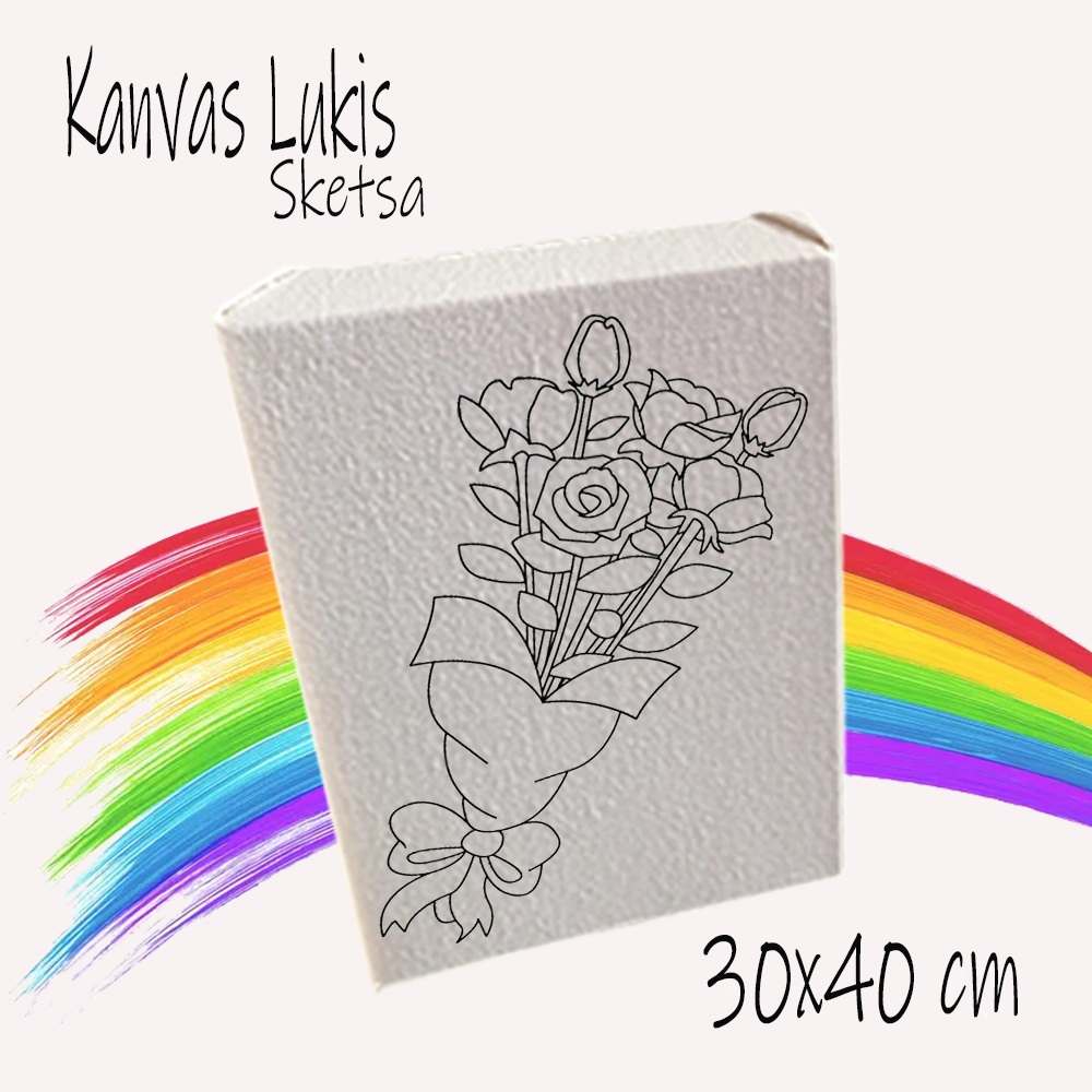

Kanvas Lukis Sketsa Bunga 30x40 Siap Pakai