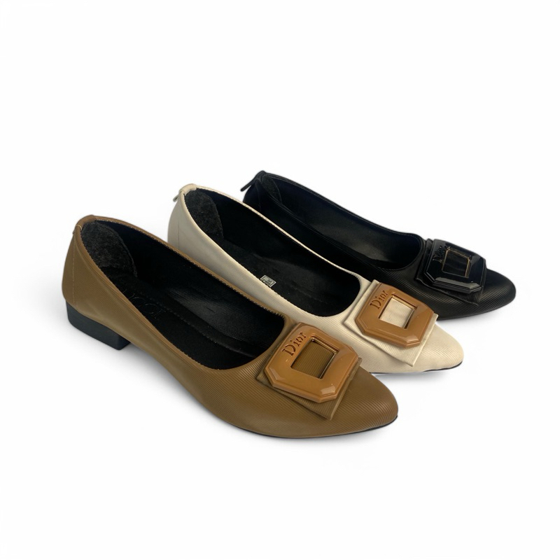 Sepatu Kerja Wanita Hak Chunky Heels 3cm Flat Shoes 002