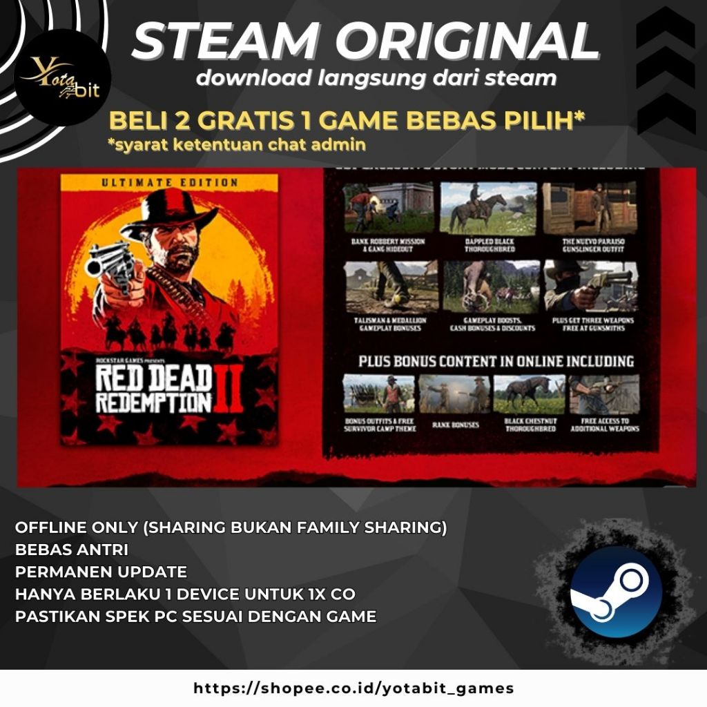RDR 2 RED DEAD REDEMPTION 2 PC Game Original