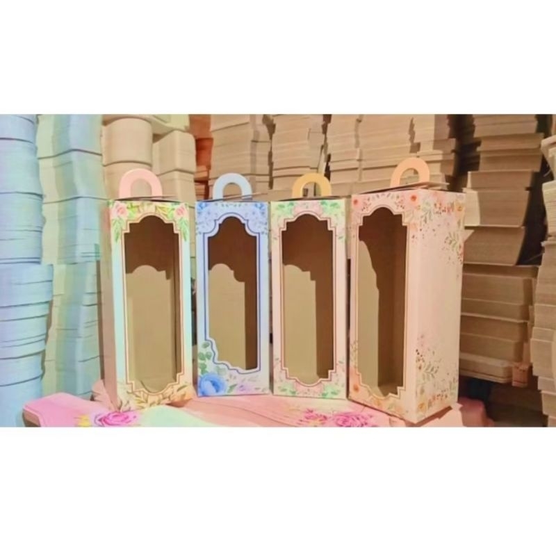 

Box souvenir botol 7x7x19 Tenteng (Marble Blue, Peach, Coklat muda, Cream