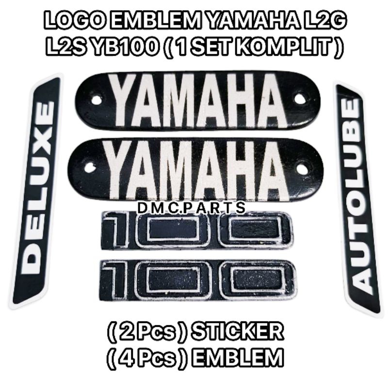 LOGO EMBLEM TANKI TANGKI TENGKI + COVER ACCU TEMPONG TUTUP AKI YAMAHA YB100 L2G L2S YB 100 L2 SUPER 
