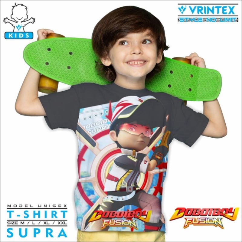 Kaos Baju T-shirt Kids Anak Boboiboy Fusion Supra