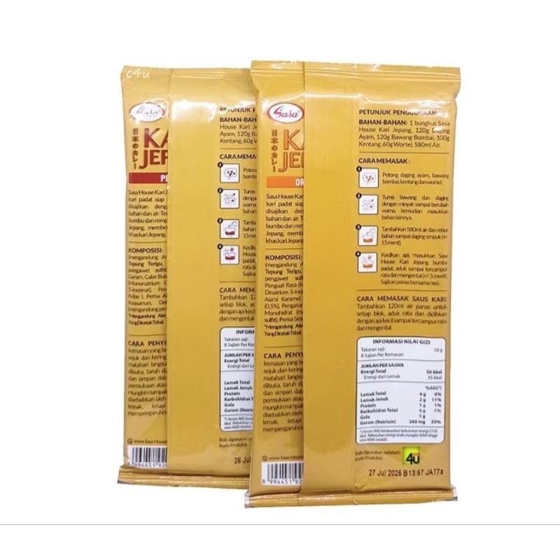 

Bumbu kari jepang 20gram x 1 renceng