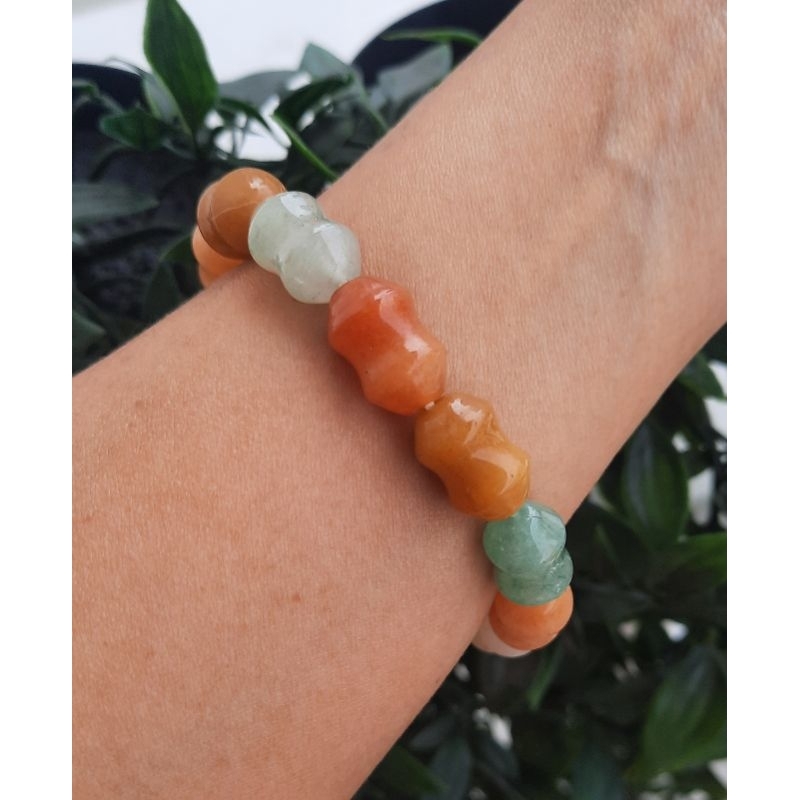 Gelang batu natural stone giok warna warni