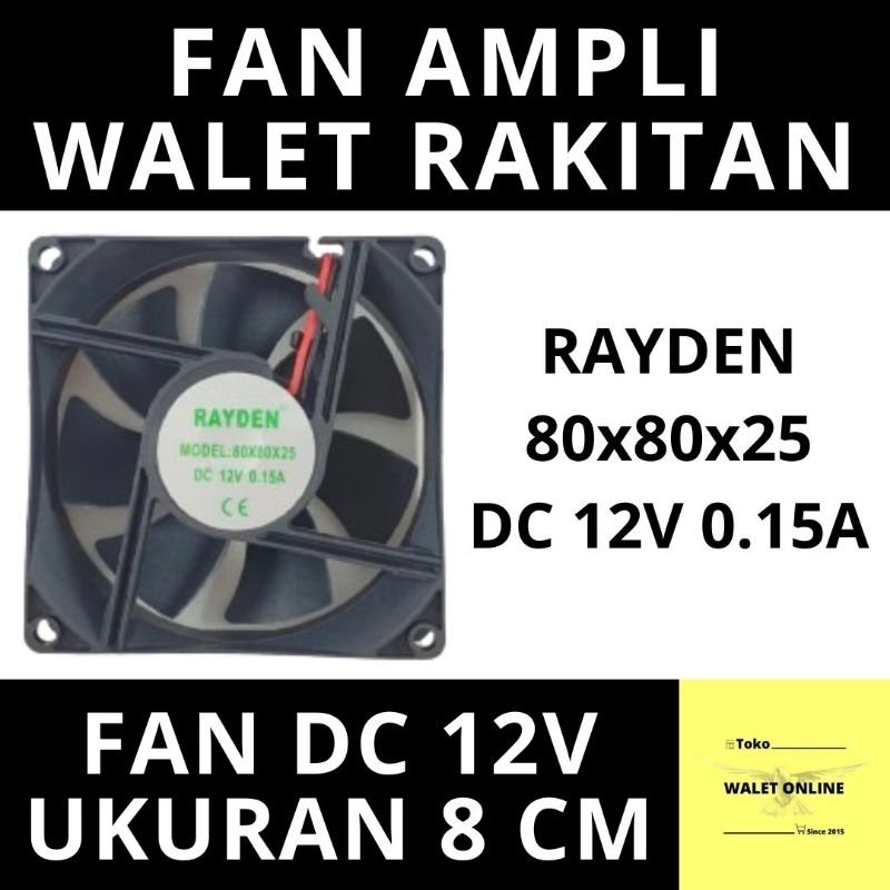 FAN DC 12V KIPAS PENDINGIN UNTUK AMPLI WALET RAKITAN POWER AMPLIFIER PROJECT ELEKTRONIKA DIY