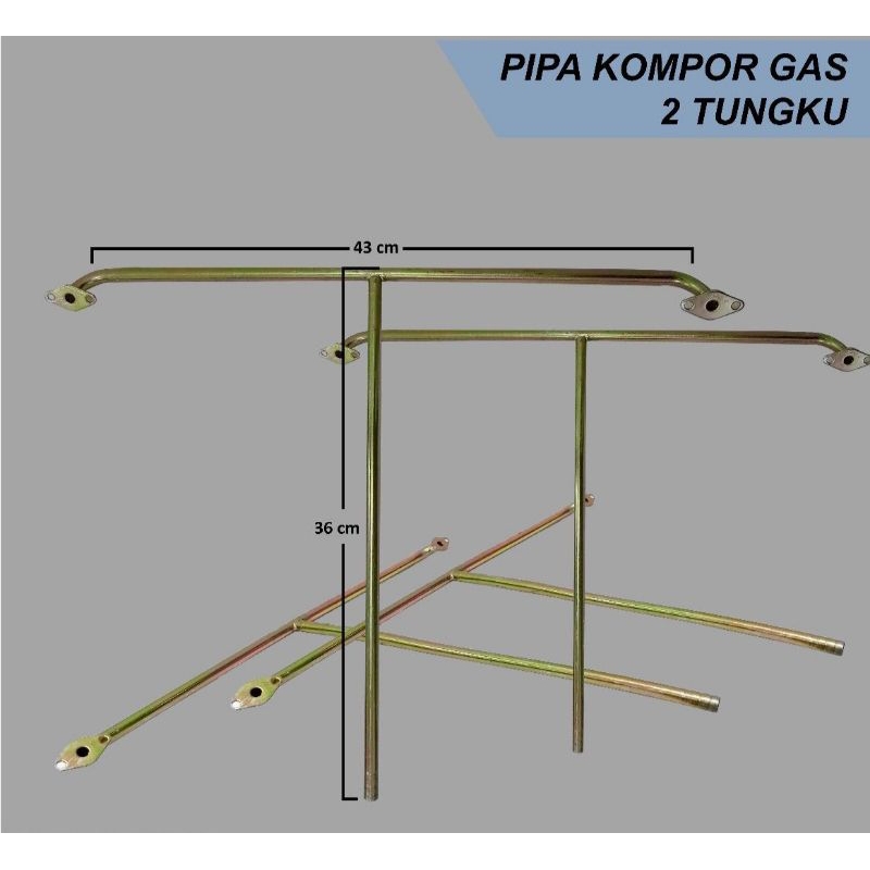 PIPA INLET 2 TUNGKU/KOMPOR GAS 2 TUNGKU RRT CINA