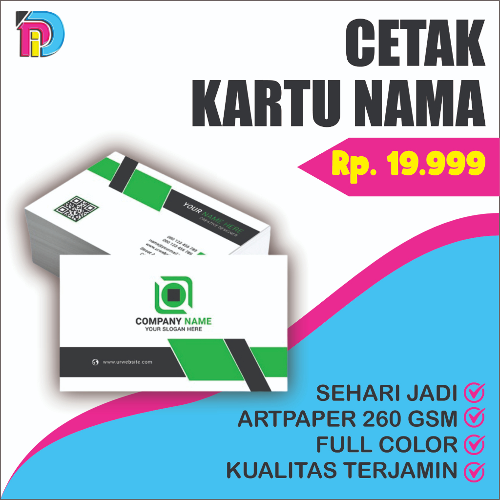 

[FREE BOX] Cetak Kartu Nama 100pcs Custom Kartu Nama Business Card | Cetak Kartu Nama 1 Sisi 2 Sisi Termurah