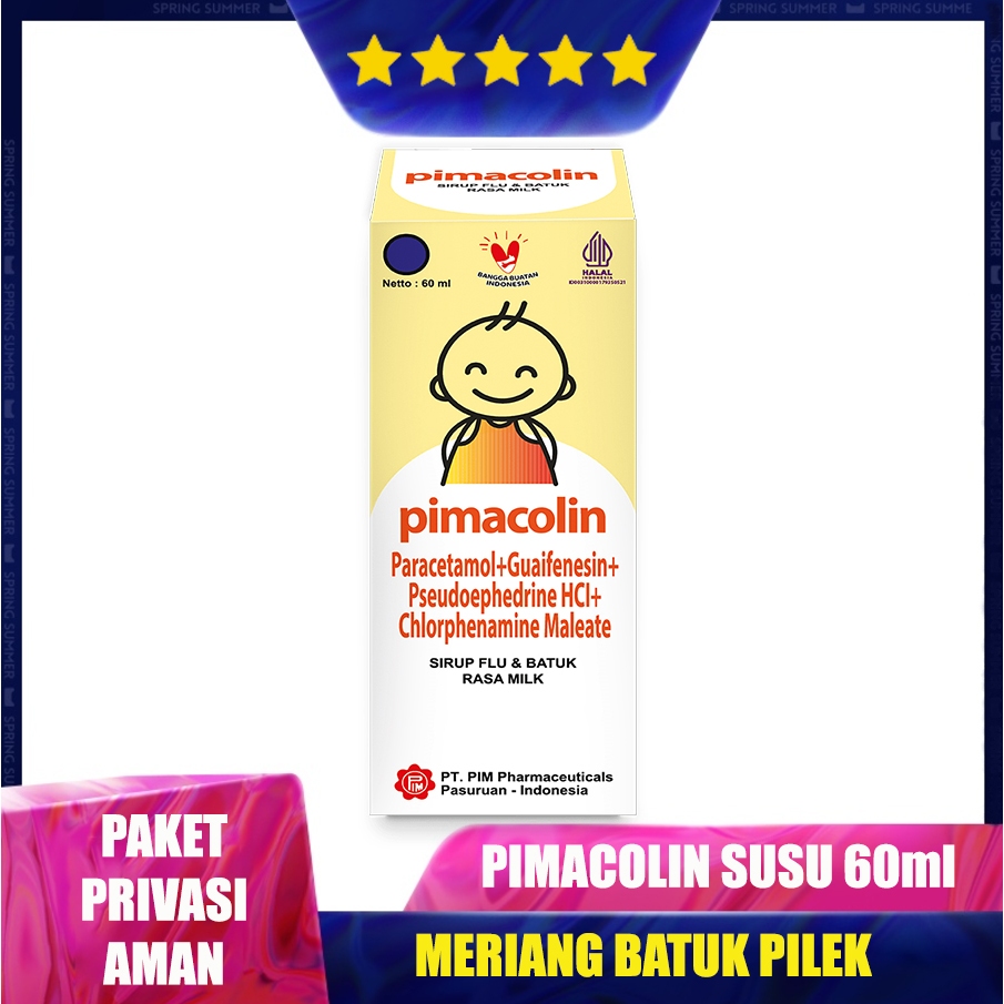 Pimacolin Susu Obat Batuk Pilek Meriang Demam Panas Dingin Anak-Anak | Sirup 60ml