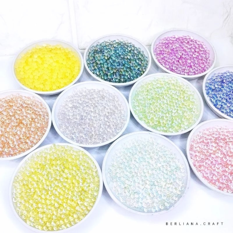 (20g) Manik Bulat Clear Galaxy 4mm Tanpa Lubang