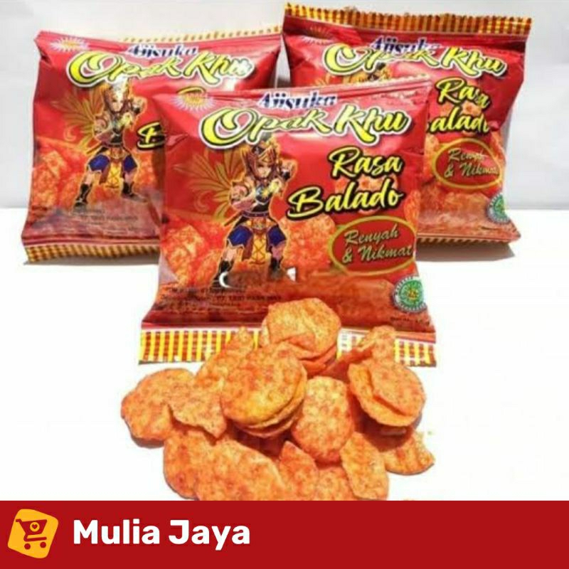 

Opak khu Rasa Balado Snack Jadul 15 gr (1 renteng isi 10 pcs)