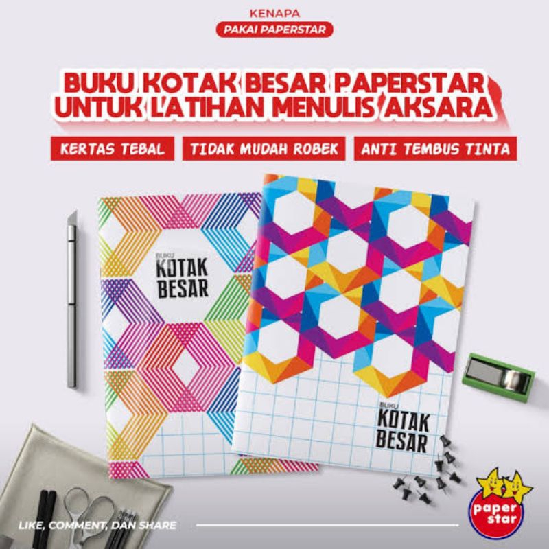 

buku kotak besar paperstar 1pak isi 10pcs isi38lembar