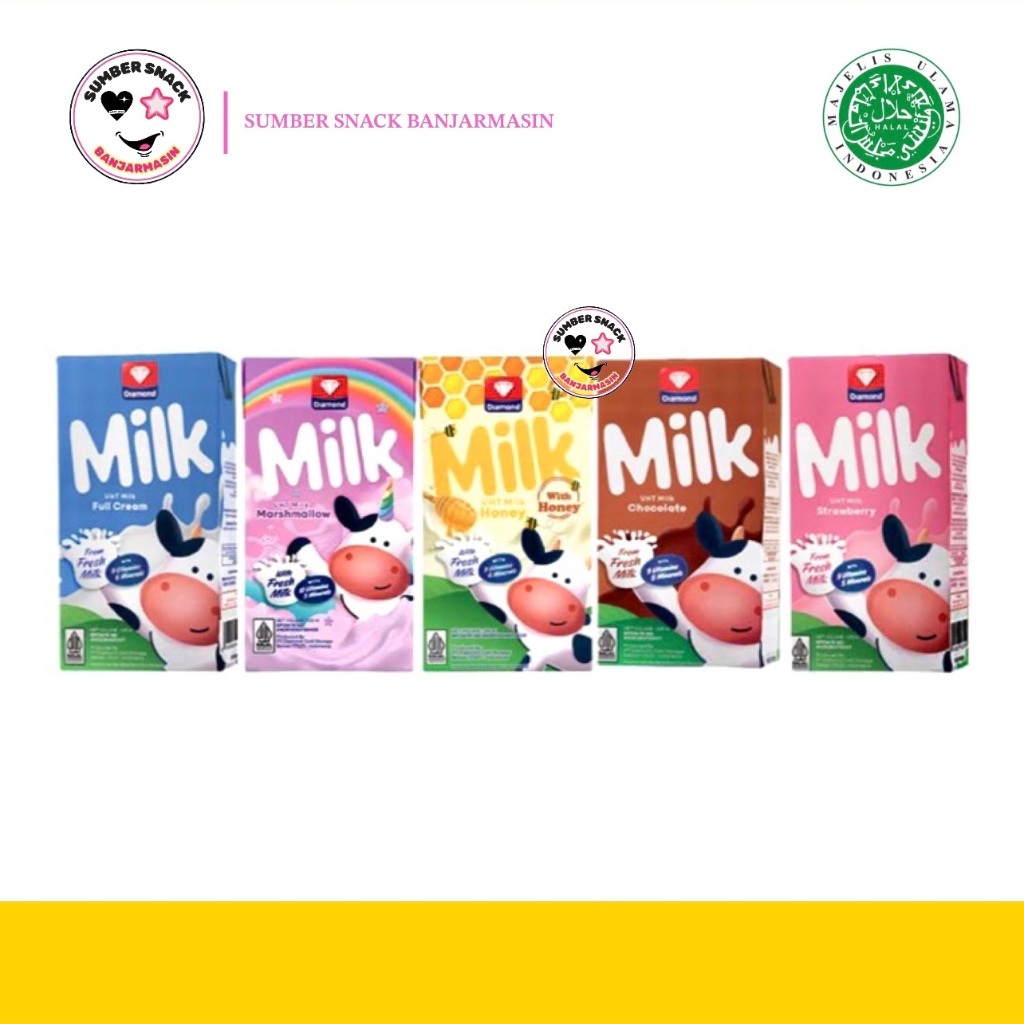 

Diamond Milk Susu UHT (125ml) (5 Varian Rasa)