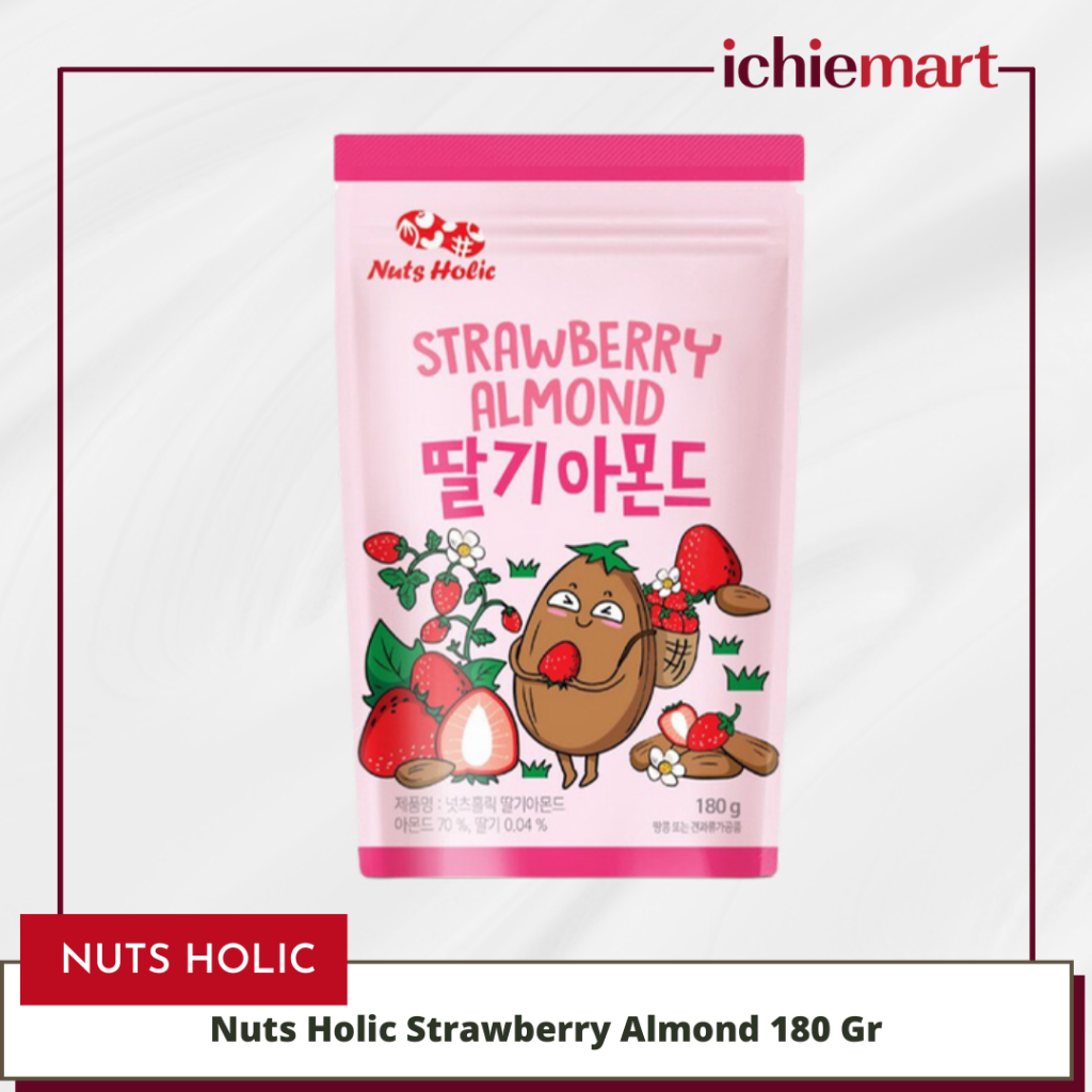 

Nuts Holic Strawberry Almond 180 GR Kacang Almond dengan rasa Stroberi