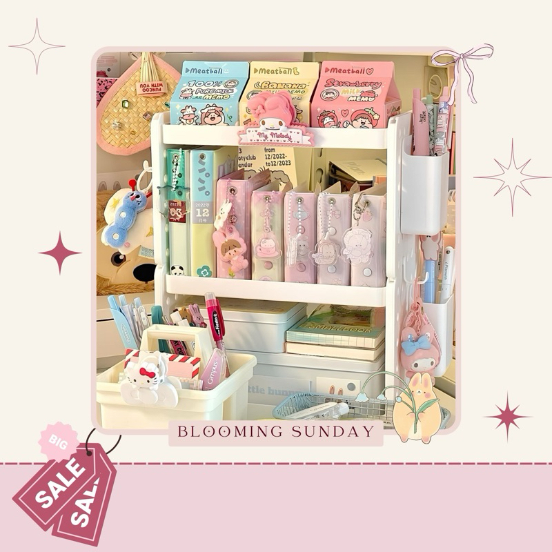 Rak Meja With Peg Hole Board Stationery Desktop Storage Multi-layer Aesthetic