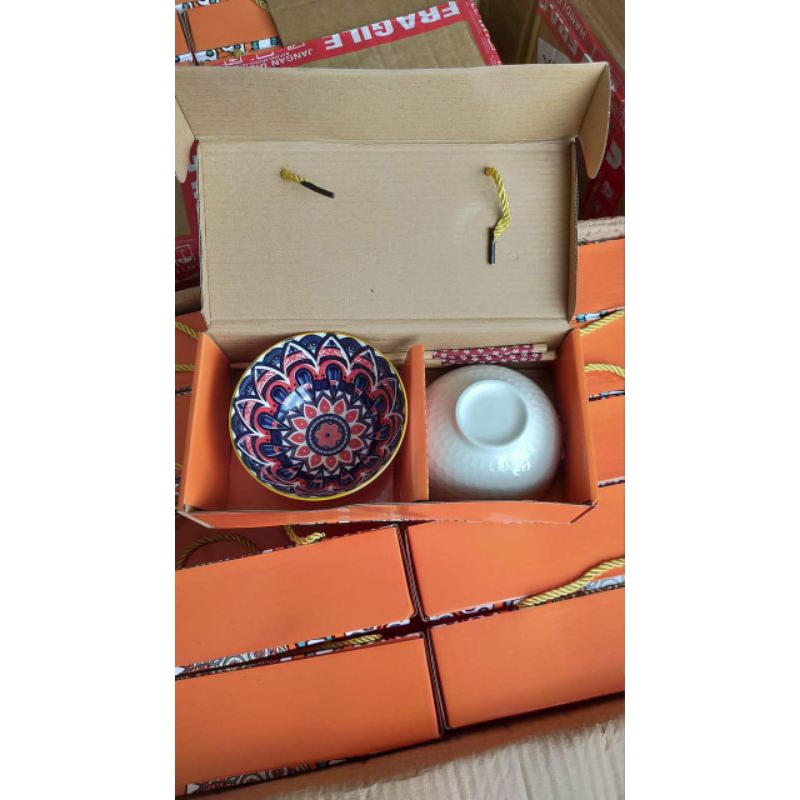 Mangkok set premium peralatan makan porselen /Mangkok set keramik Souvenir Mangkok set Japaness Styl
