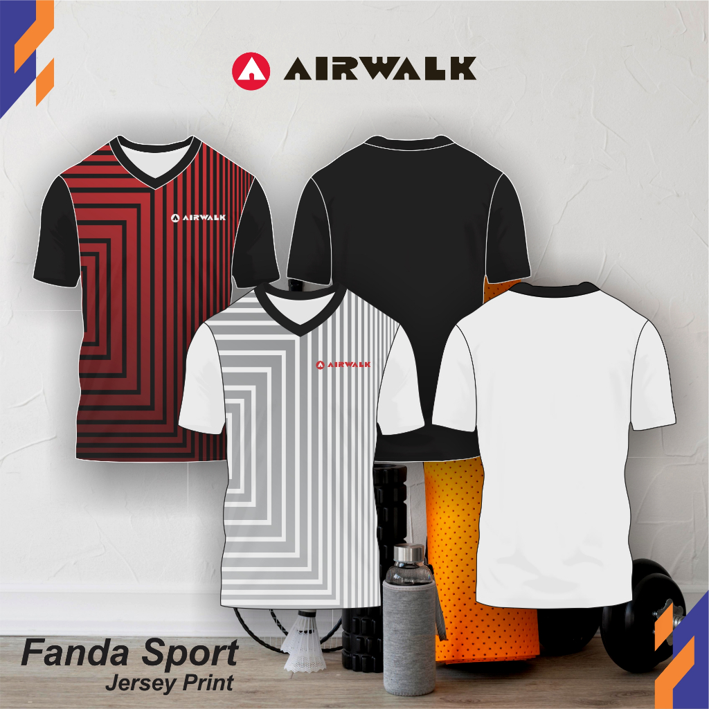 AIRWALK Atasan Jersey Print Olahraga | Universal New Jersey | Printing Sublim Premium V Neck