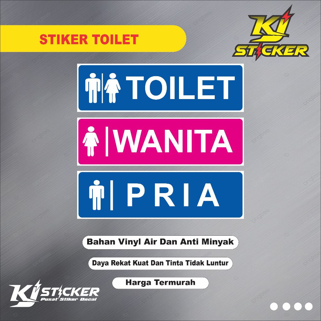 

KJ STIKER Promo Stiker Toilet / Stiker Toilet Pria / Stiker Toilet Wanita / Stiker Kamar Mandi / Bahan Vinyl Anti Air