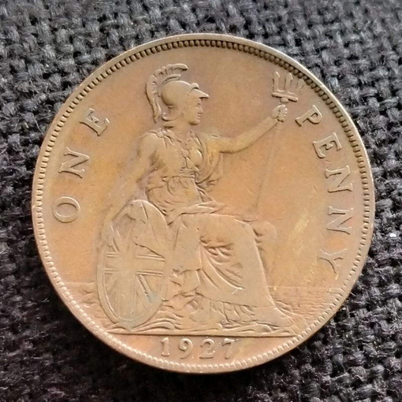 Koin Kuno Inggris 1 Penny pilihan tahun 1911-1926 King George V | Koin Asing Mancanegara