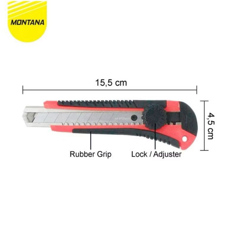 

￼Pisau Cutter Besar L500 Merek Montana atau Merek Squeezy Random warna