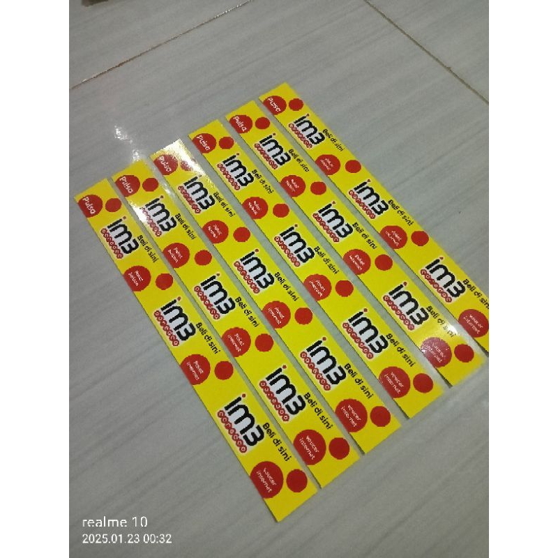 Dy ( 6 Pcs ) Setiker Etalase Konter Pulsa Gambar Logo Provider Indosat Xl Telkomsel Tri Smartfren