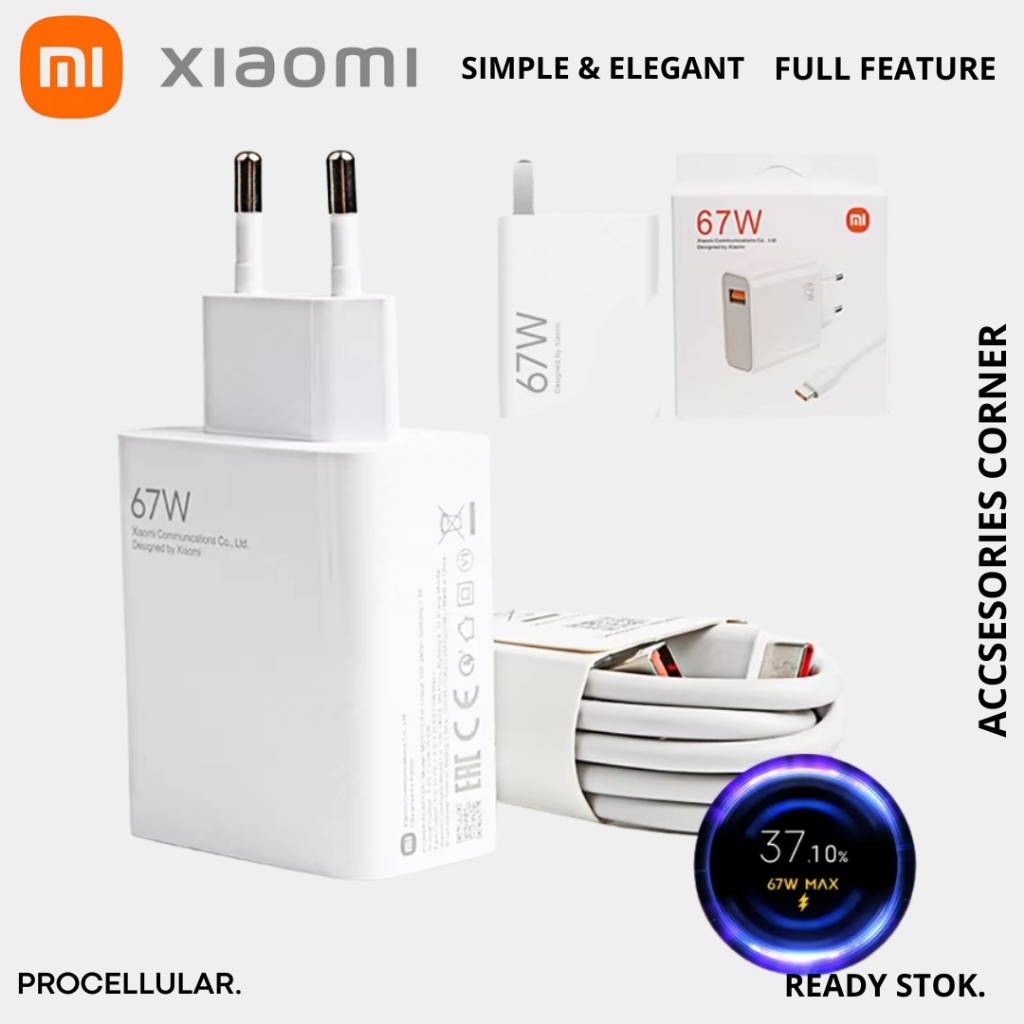 Adaptor Xiaomi Kepala Charger 67W Turbo Charge MDY-12-EH Original