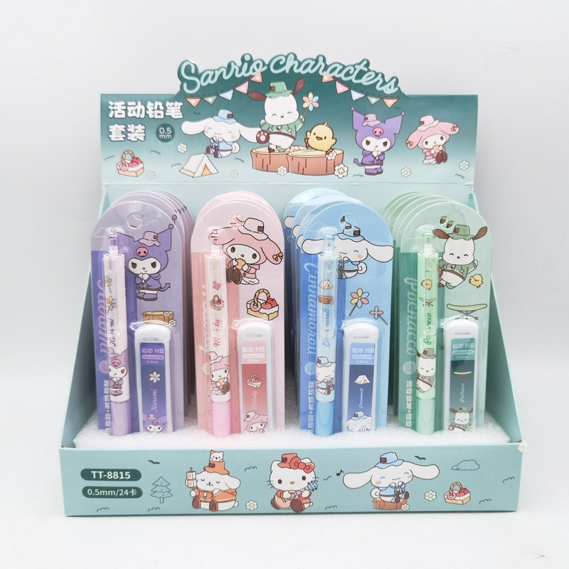 

Pensil Cetek Set Karakter Lucu Premium Mechanical Pencil Sanrio Pochacco MyMelody Cinnamoroll AT047