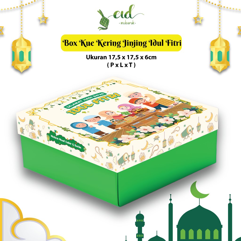 

Eid Mubarak Box Kue Kering Idul Fitri - Box Kue Hampers Lebaran JINJING