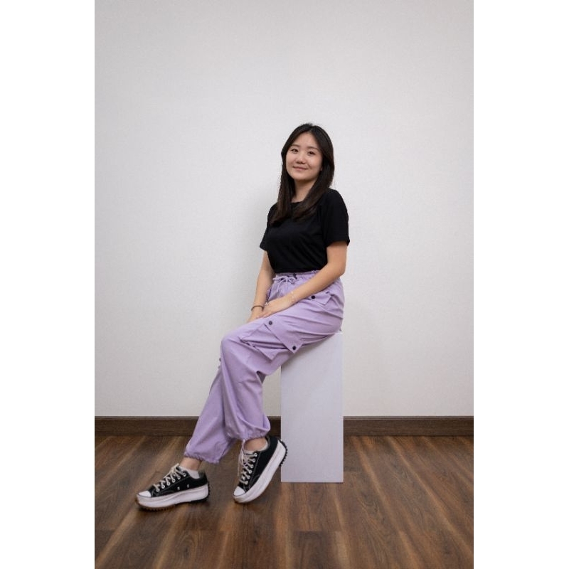 Celana Cargo Import Soft Stretch Katun Import Lembut, Celana Kulot Cargo Wanita