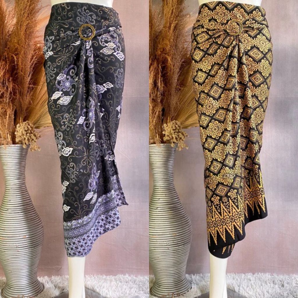 TERBARU ..  Kain Lilit Batik Modern Motif Mega Mendung Silver dan Lainnya/Rok Lilit Batik Kekinian