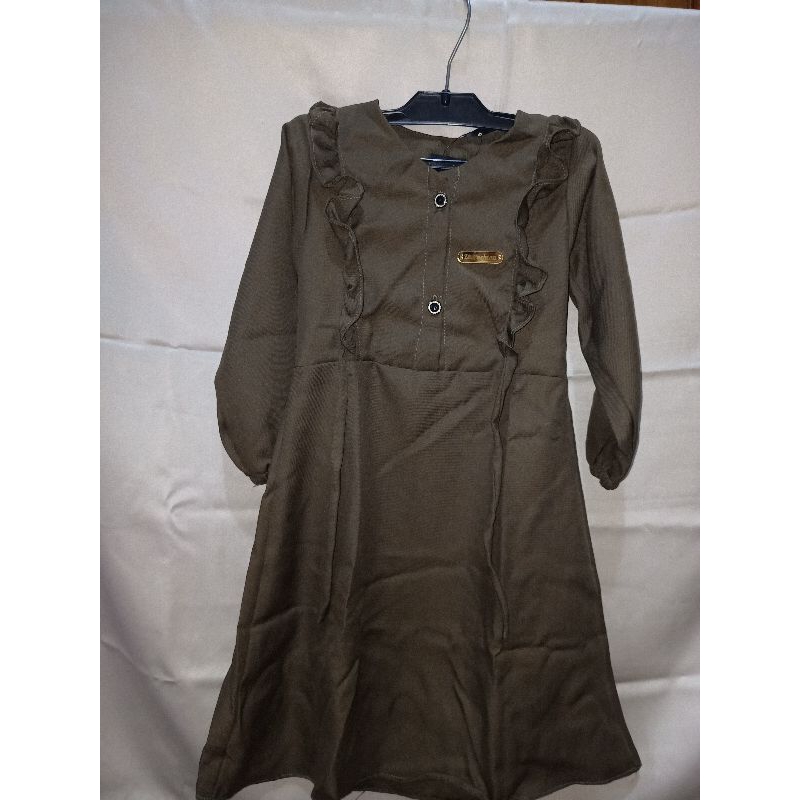 gamis anak perempuan size 1-2t warna hijau army