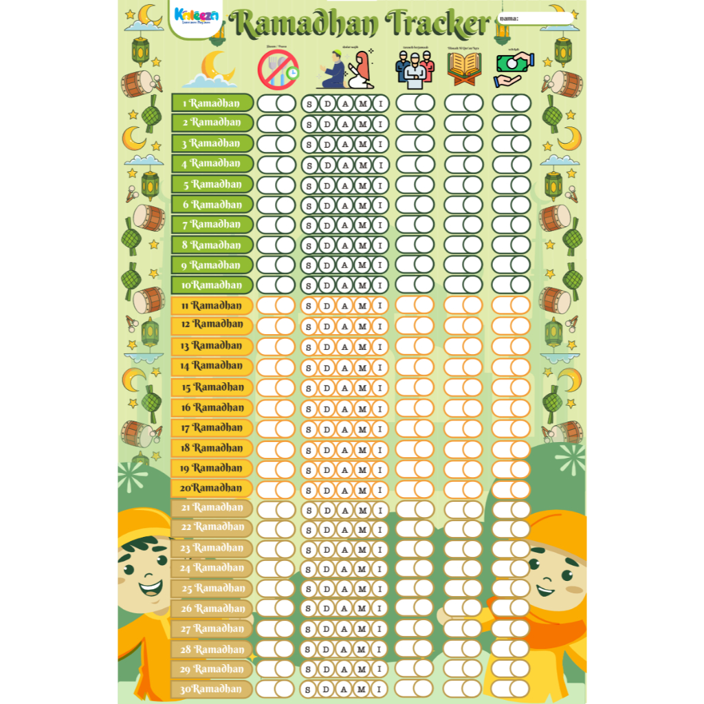 

poster ramadhan planner ramadan tracker kalender GRATIS DIKASIH NAMA COSTUME ramadhan ukuran besar untuk anak