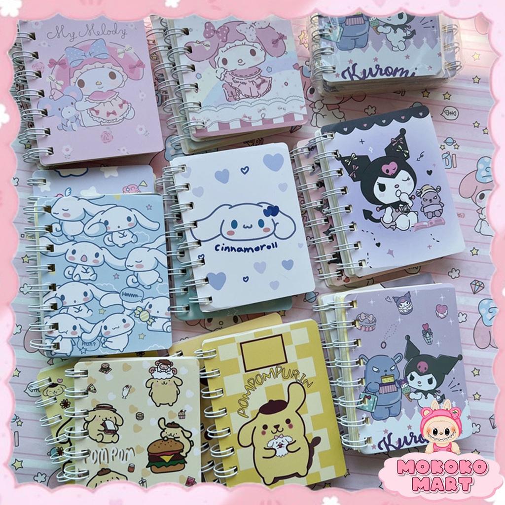

MM Notebook Buku A7 Kartun Lucu Minibook Buku Tulis Notepad Motif Lucu Notebook Ring 80 Lembar Motif