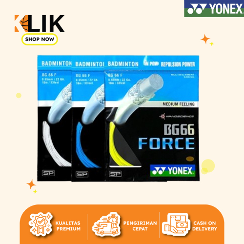 Yonex BG66 Force Senar Raket Badminton Original BG 66 Force 4.8