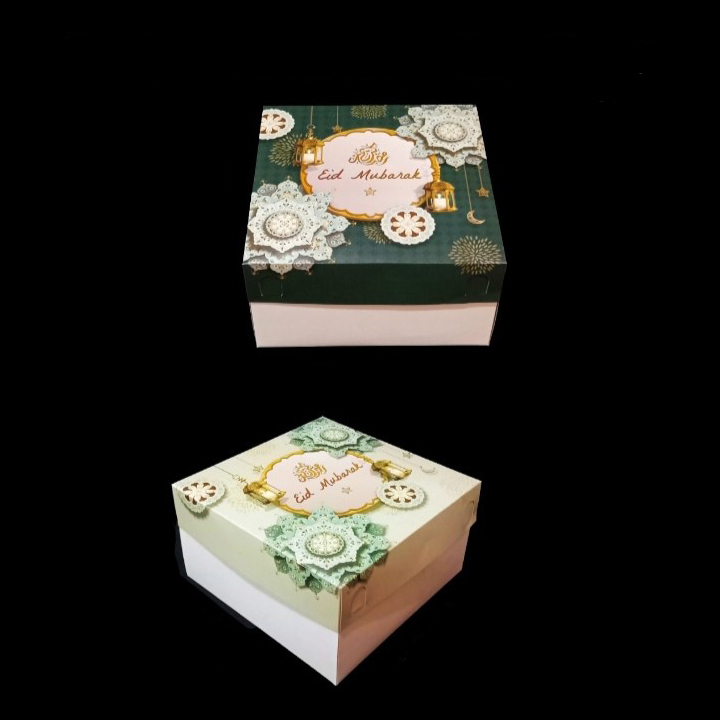 

5 pcs Box Lapis Legit Lebaran Kardus Kemasan Kue Bolu Packaging Hampers Idul Fitri 25x25x8 cm