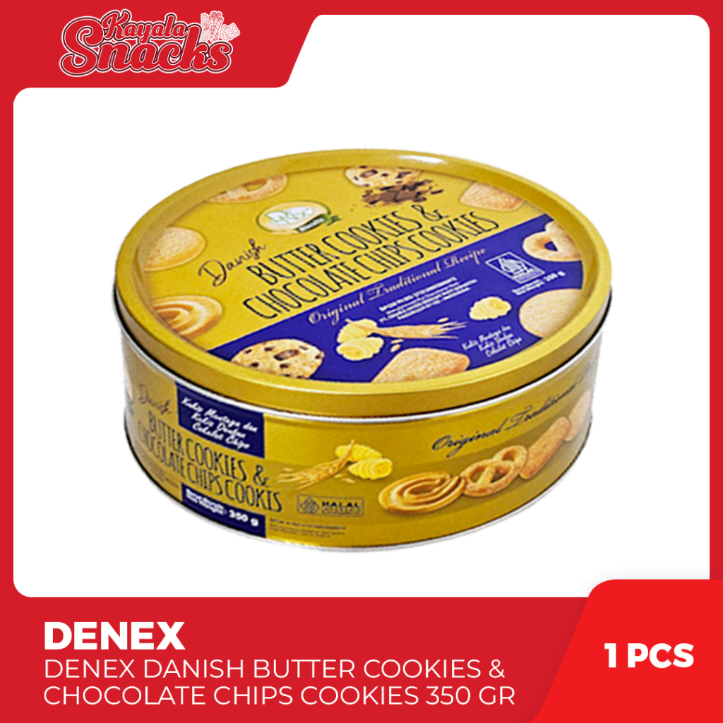 

DENEX Danish Butter Cookies & Chocolate Chips Cookies 350gr - 1 Pcs