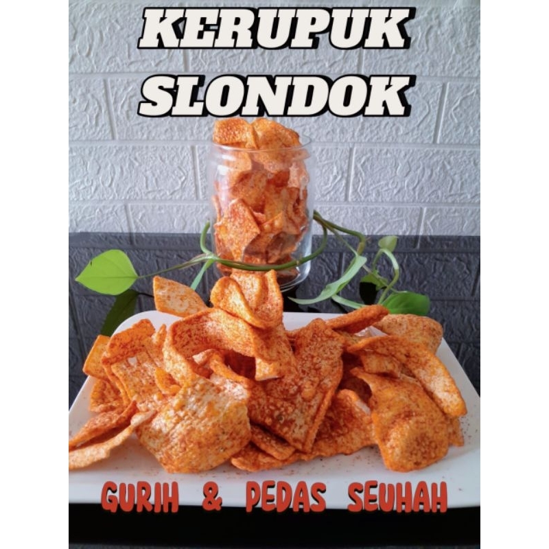 

KERUPUK SLONDOK PEDAS/cemilan pedas gurih/cemilan enak/snack favorit/makanan ringan/kerupuk/keripik/jajanan grosir( Nyemnyem Snack )