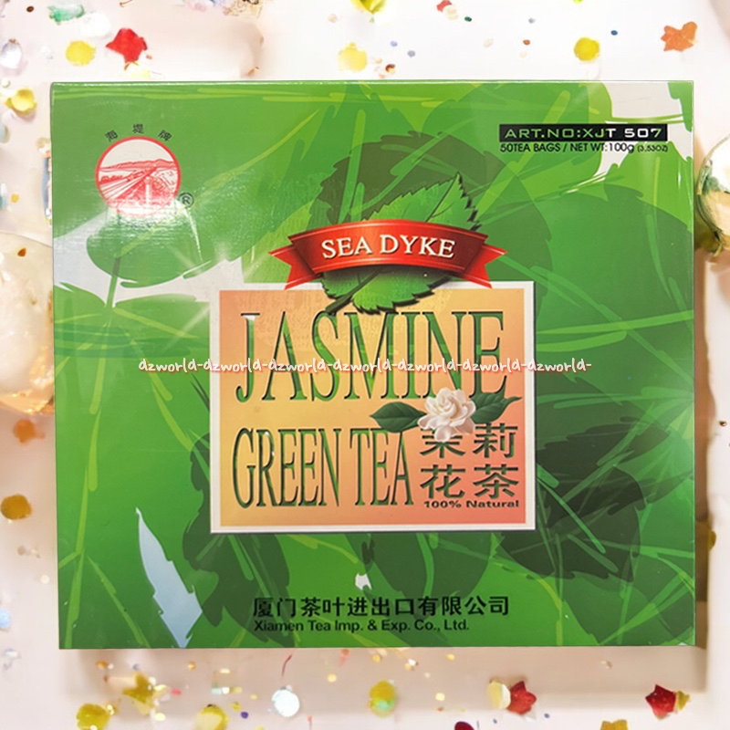 

Sea Dyke 50tea Bags Jasmine Green Tea Natural Xiamen Tea Teh Hijau Kemasan Sachet 100% Natural Seadyke