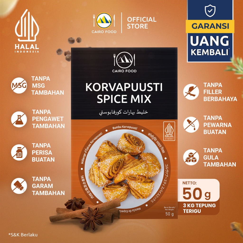 

Bumbu Korvapuusti Sehat Untuk Kue Cinnamon Roll – 100% Rempah Murni | Cairo Food