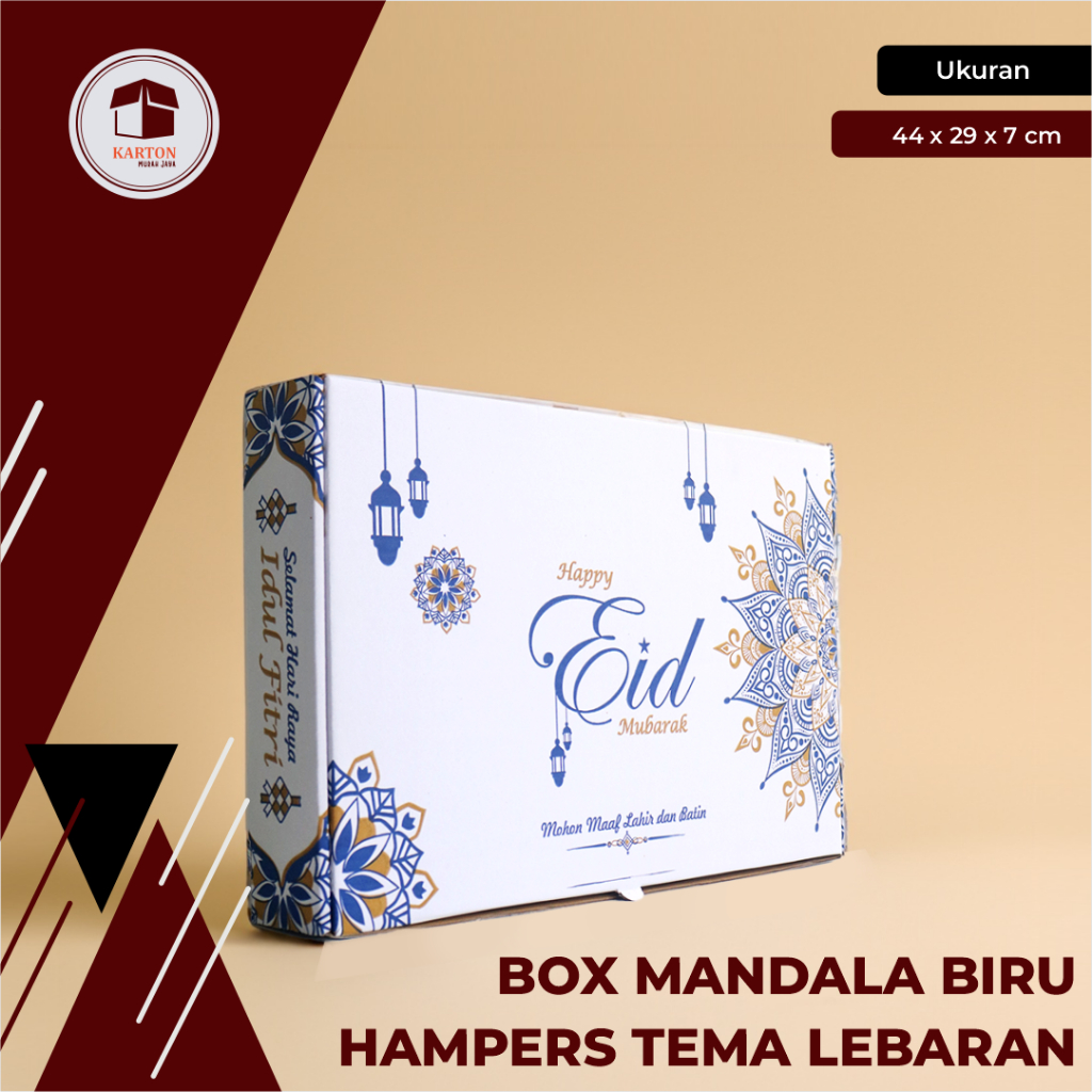 

Box EID Mandala Biru (Kue Kering Toples 500gr isi 6) Uk. 44 x 29x 7cm -Idul fitri/Eid mubarak/BoxEID