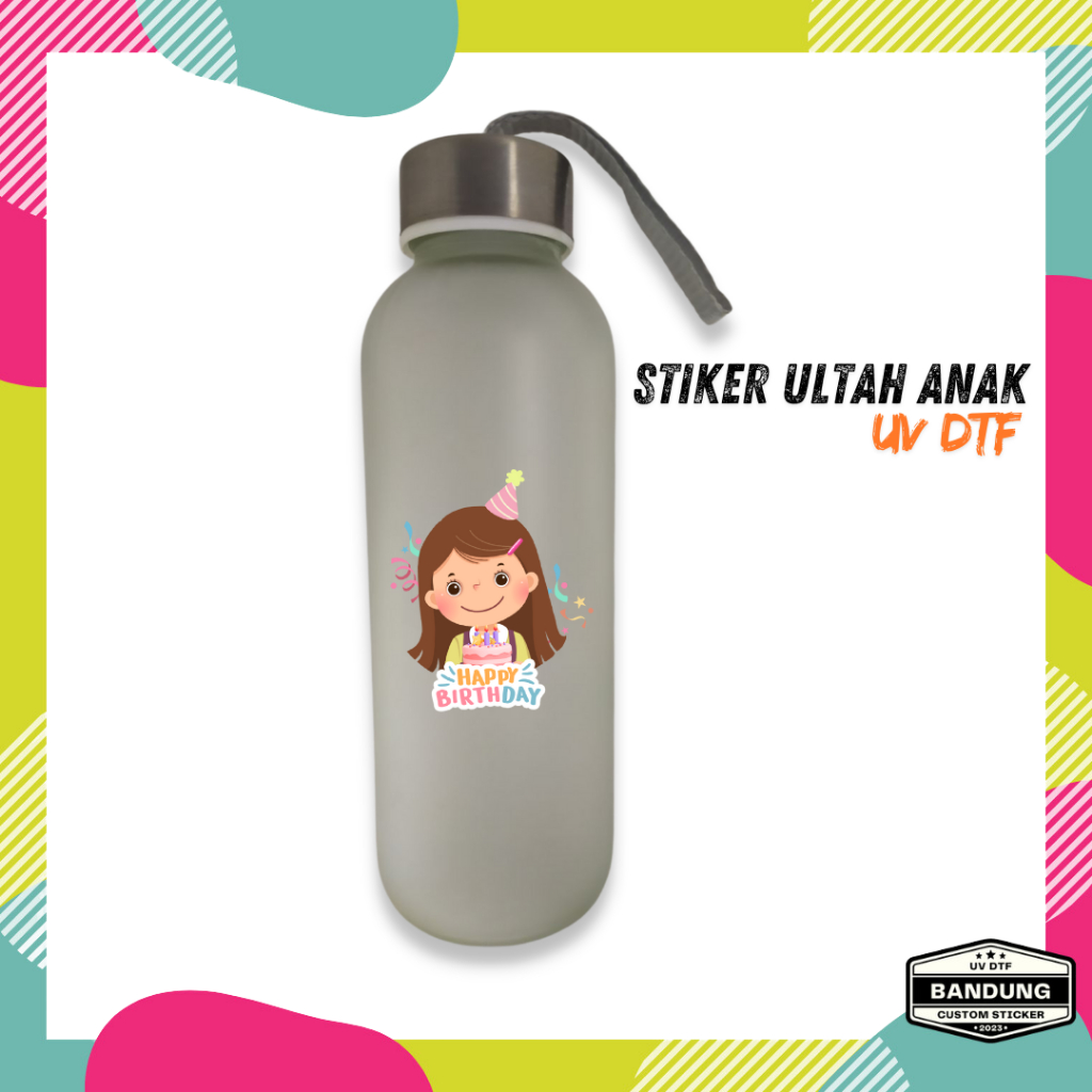 

UV DTF Bandung - Cutting Sticker Ulang Tahun Anak Karakter Kartun Stiker Timbul Permanen