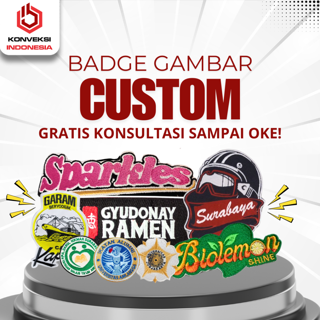 Patch Bordir Custom | Emblem Bordir Logo Custom Termurah | Emblem Bordir | Bordir patch besar
