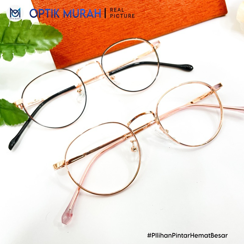 Frame Kacamata Bukat Besi Kecil Trend Modern Fashion Korea Pria Wanita Normal Minus Plus Silinder Ph